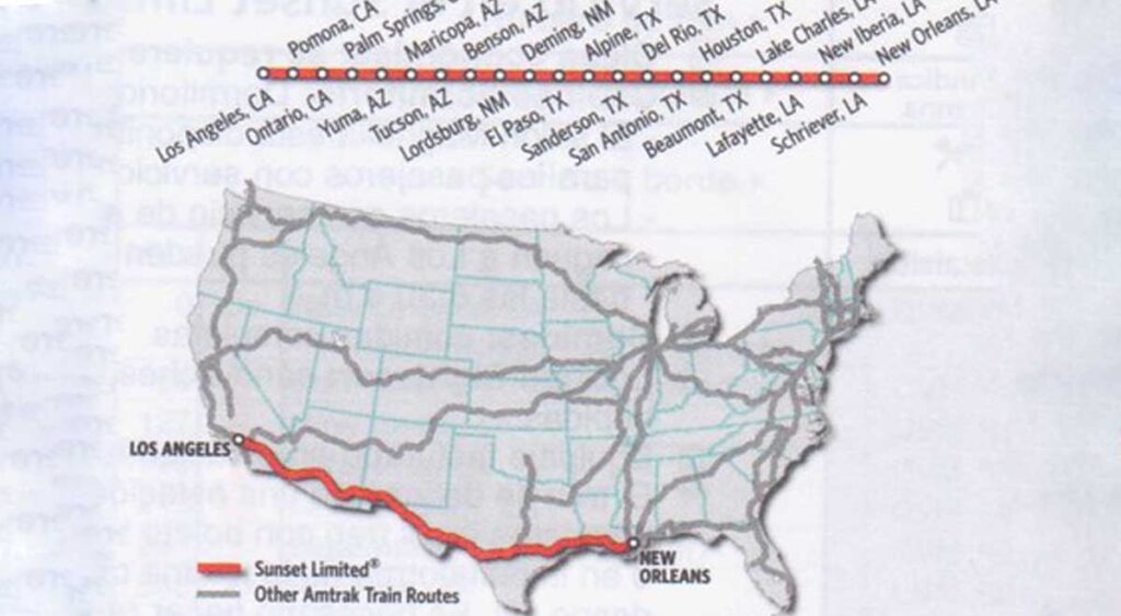 Sunset Limited Route and Stops